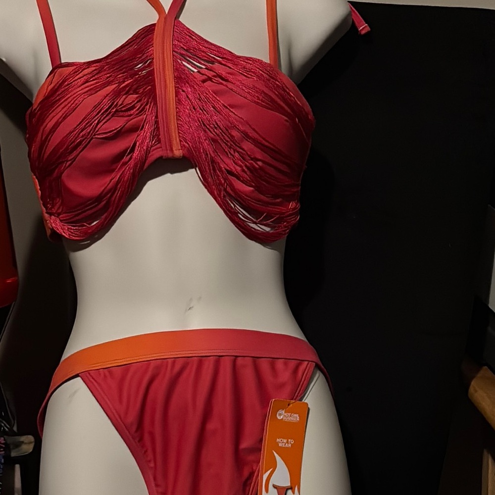 Pink and Orange Hot Girl Summer Swim Set